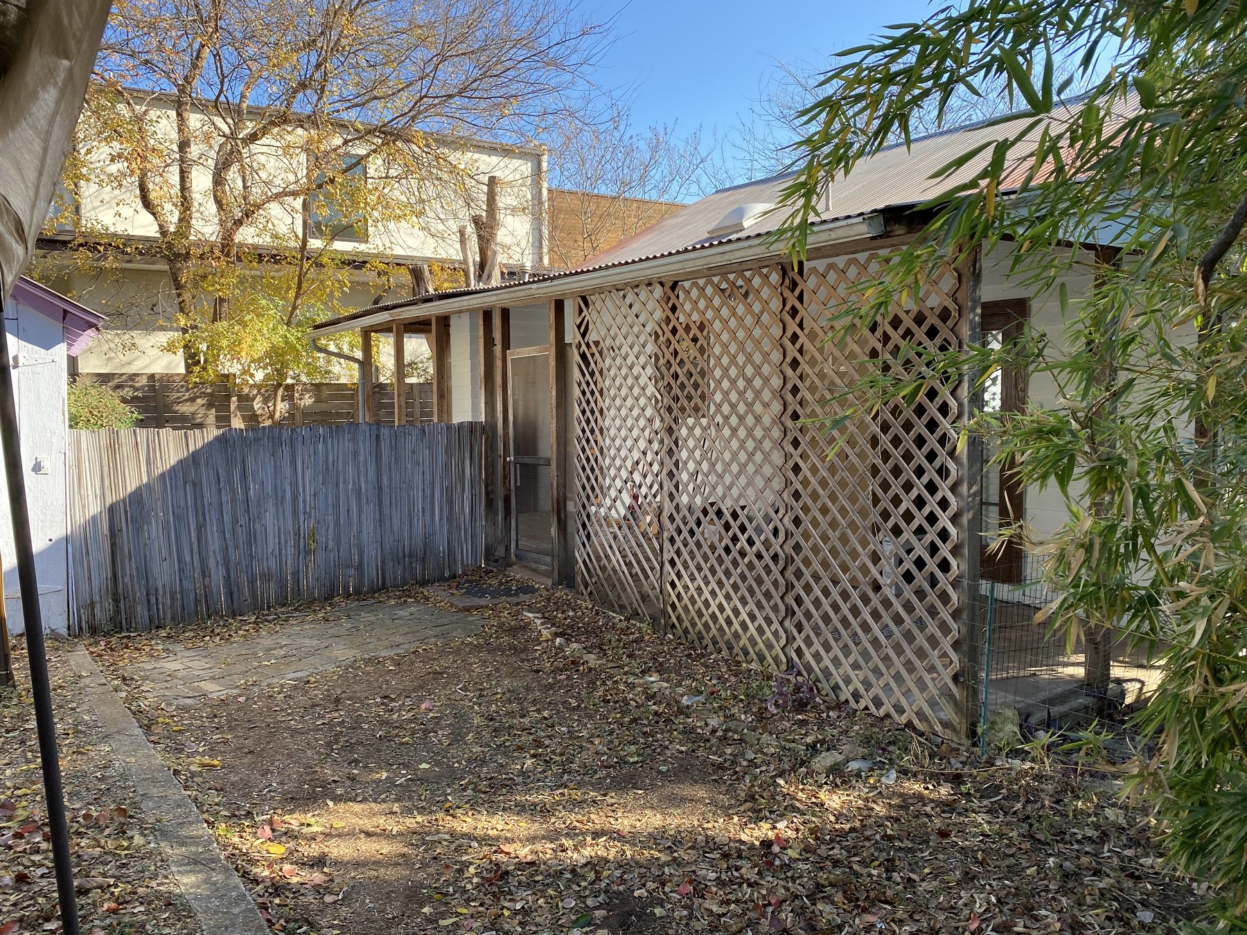 Side yard before the privacy enclosure was built