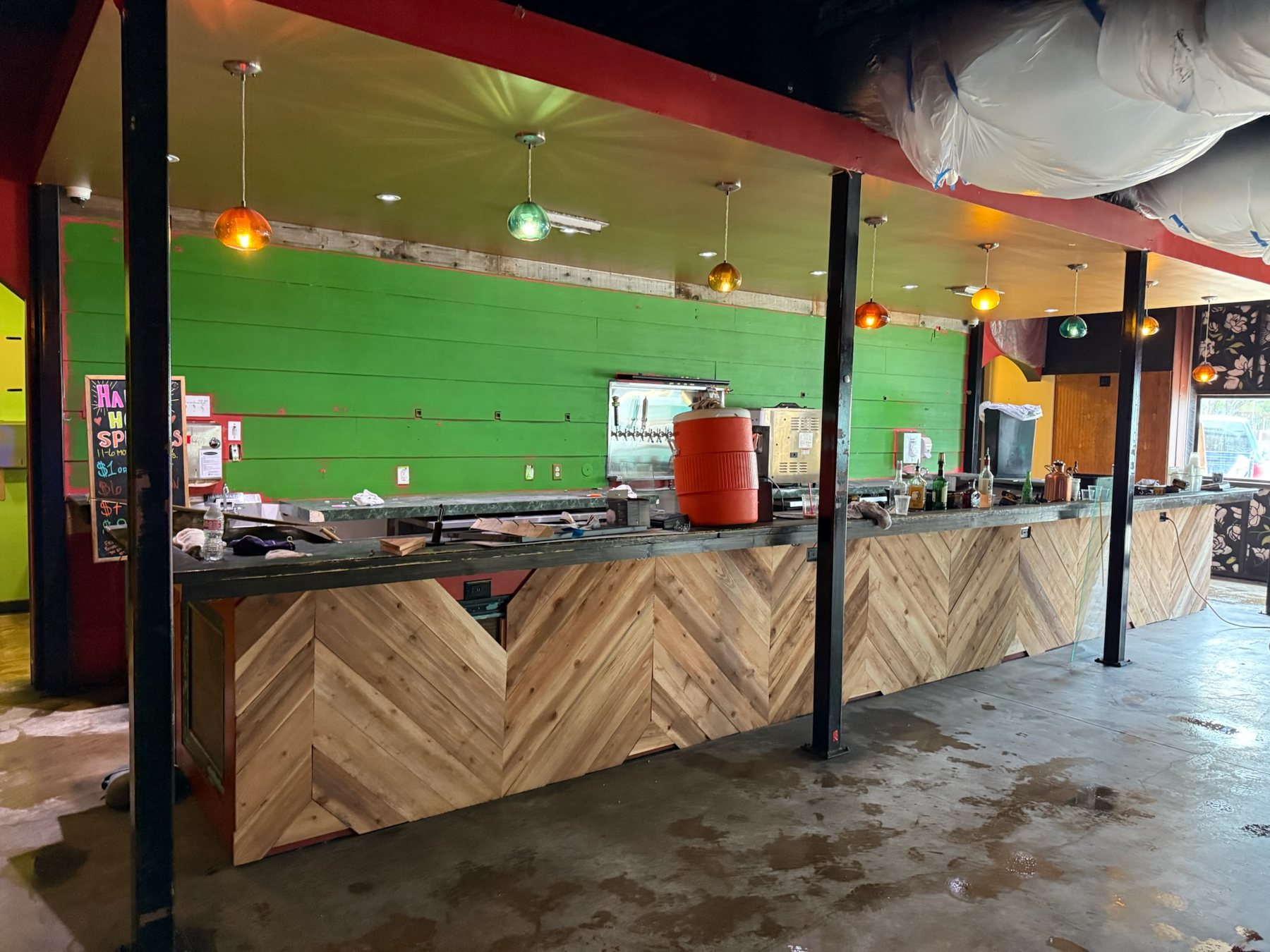 Bouldin Acres bar-front fabrication in progress