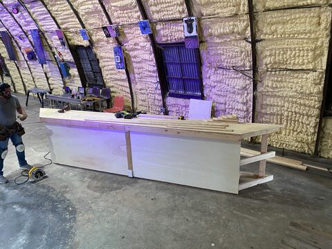 Hotel bar for Above the Fold during fabrication