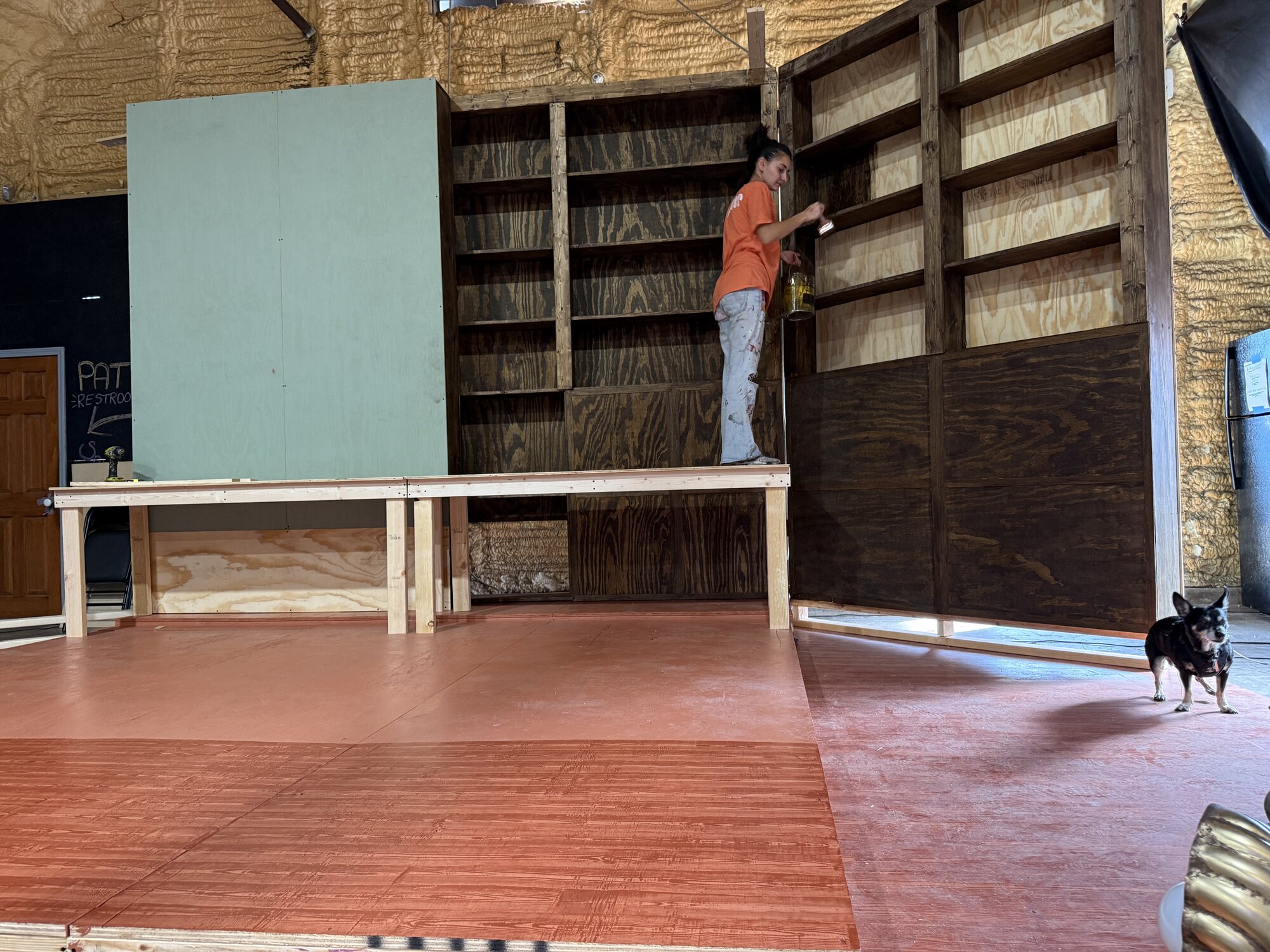 Study wall units during construction for The Illusionary Games of Edward Rye