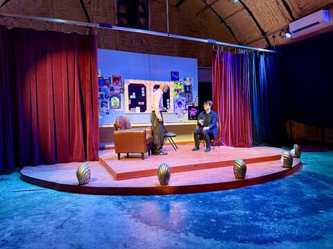 Completed green-room configuration in performance for The Illusionary Games of Edward Rye