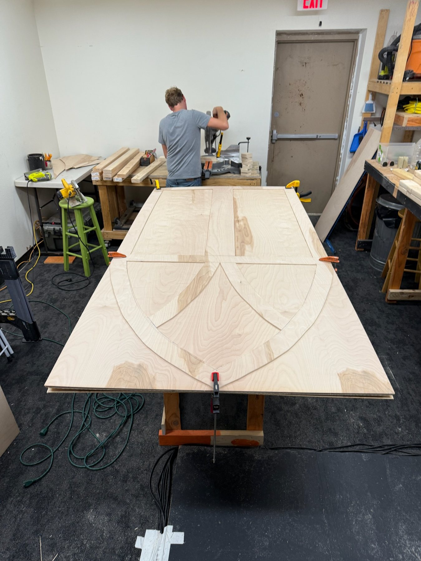 Scenic window-wall components laid out for Summer and Smoke