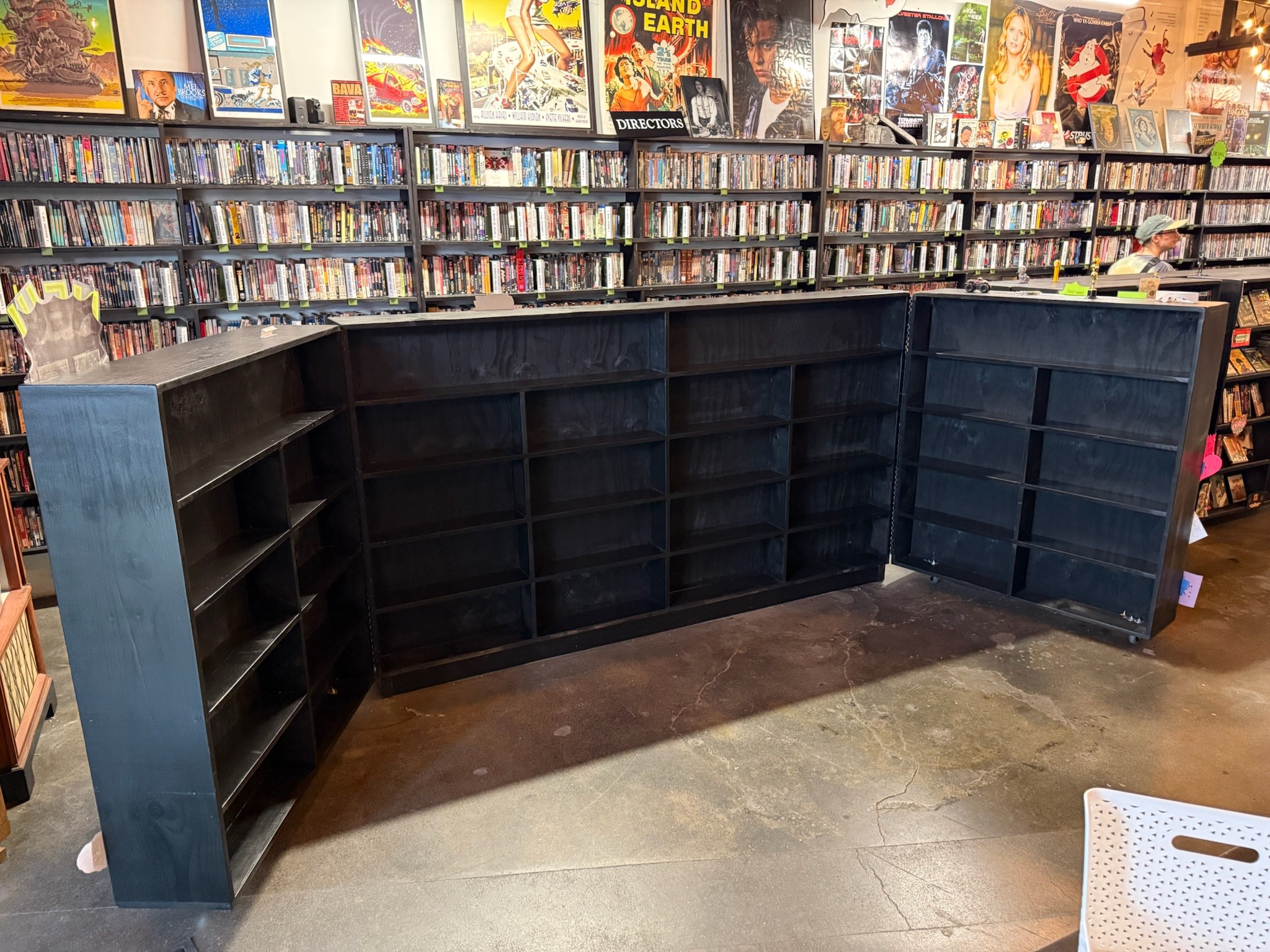 The concealed inventory storage area visible during construction